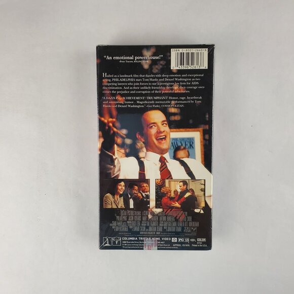 Philadelphia VHS Tape 1994 - Tom Hanks Denzel Washington Vtg - Picture 2 of 3